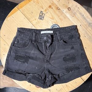 NWT KanCan Black Distressed Women Shorts